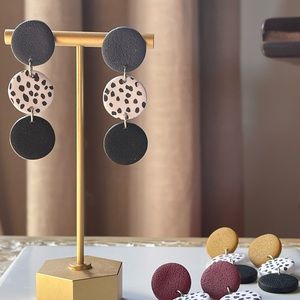 All my earrings are handmade w/ love. polymer clay, hypoallergenic compo…